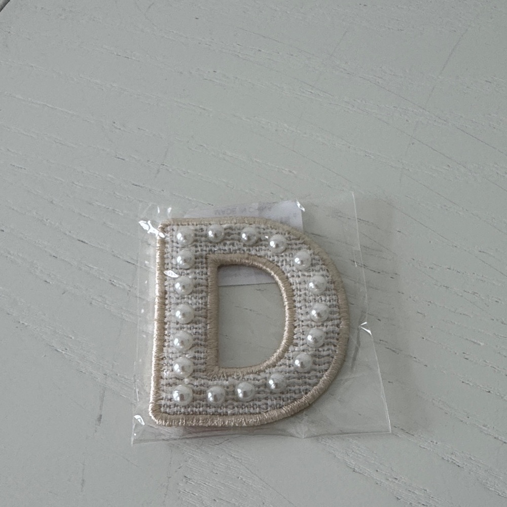 Stoney Clover Lane Cream Pearl Letter Patch